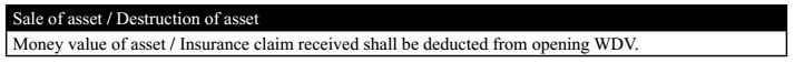 Sale of Assets / Destruction of Asset